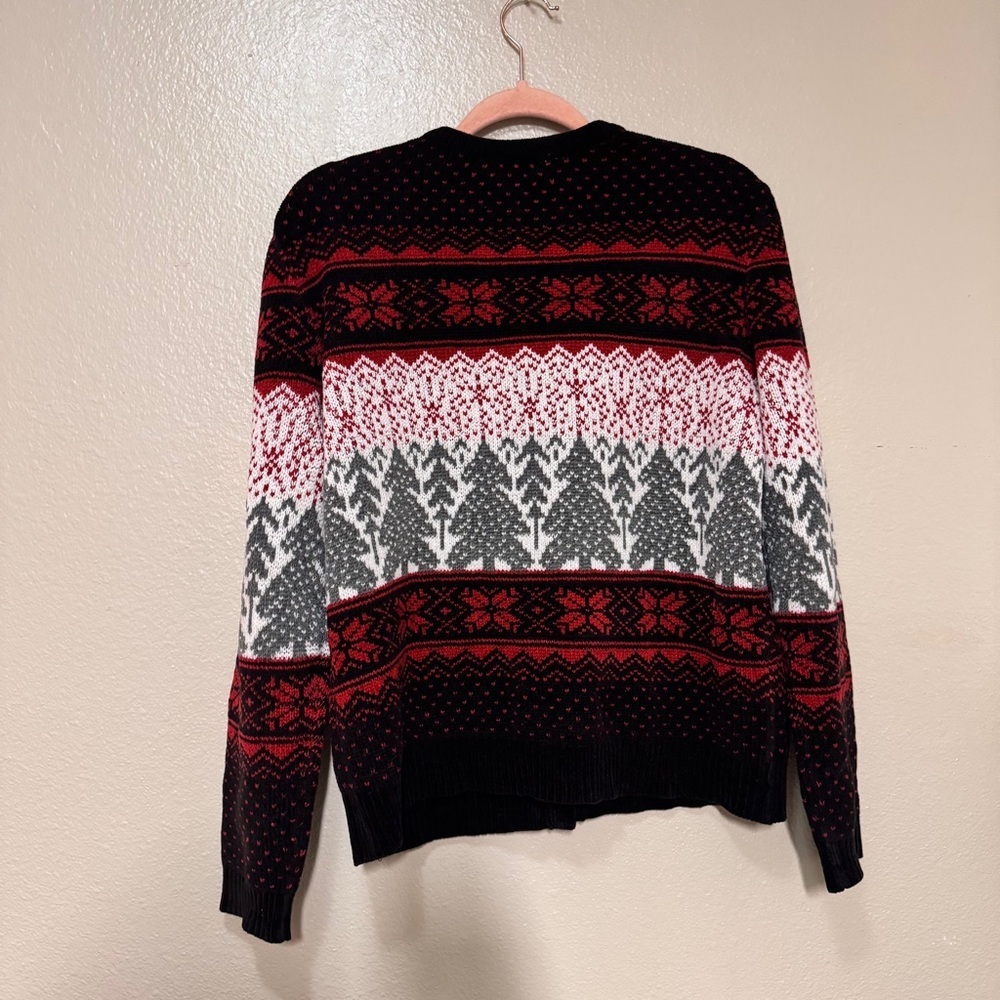 Classic Elements Black & Red Fair Isle Cardigan - Picture 6 of 6